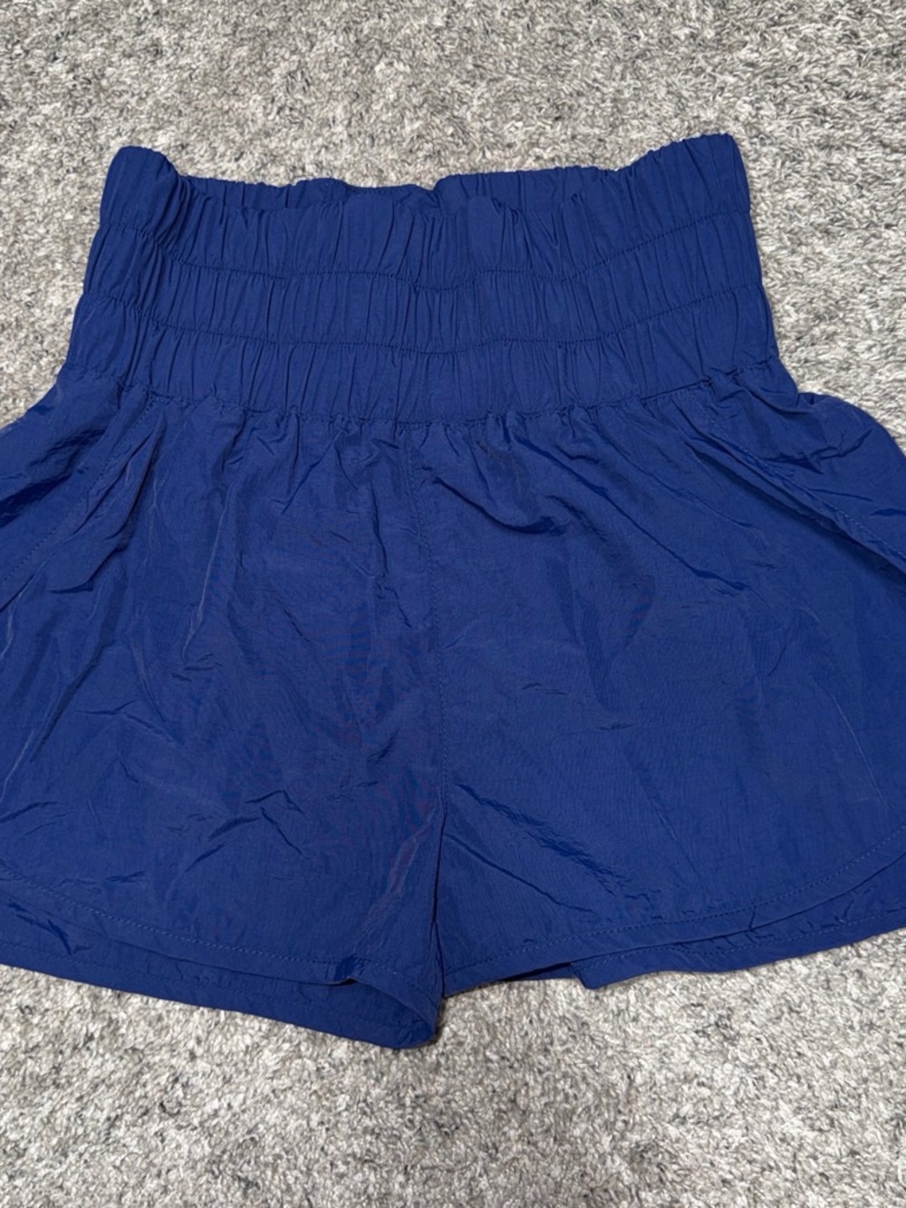 Zenana Outfitters Smocked High Waist Navy Shorts